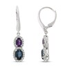 Thumbnail Image 1 of Natural Topaz & Amethyst Earrings White Lab-Created Sapphire 10K White Gold