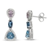 Thumbnail Image 1 of Natural Topaz & Amethyst Earrings White Lab-Created Sapphire 10K White Gold