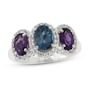 Thumbnail Image 0 of Natural Topaz & Amethyst Ring Lab-Created White Sapphire 10K White Gold