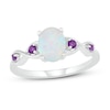 Thumbnail Image 0 of Lab-Created Opal & Natural Amethyst Ring Oval/Round Sterling Silver