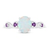 Thumbnail Image 2 of Lab-Created Opal & Natural Amethyst Ring Oval/Round Sterling Silver