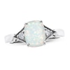 Opal Ring 1/20 ct tw Diamonds 10K White Gold