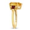 Natural Citrine & Natural Garnet Ring Baguette/Pear-shaped 14K Yellow Gold