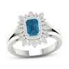 Thumbnail Image 0 of Blue Topaz Ring 1/5 ct tw Diamonds 10K White Gold