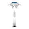 Thumbnail Image 1 of Blue Topaz Ring 1/5 ct tw Diamonds 10K White Gold