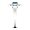 Thumbnail Image 1 of Blue Topaz Ring 1/5 ct tw Diamonds 10K White Gold