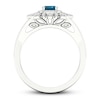 Thumbnail Image 2 of Blue Topaz Ring 1/5 ct tw Diamonds 10K White Gold