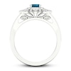Thumbnail Image 2 of Blue Topaz Ring 1/5 ct tw Diamonds 10K White Gold