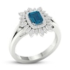 Thumbnail Image 3 of Blue Topaz Ring 1/5 ct tw Diamonds 10K White Gold