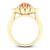 Citrine Ring 1/6 ct tw Diamonds 10K Yellow Gold