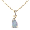 Thumbnail Image 0 of Opal Necklace 1/20 ct tw Diamonds 10K Yellow Gold