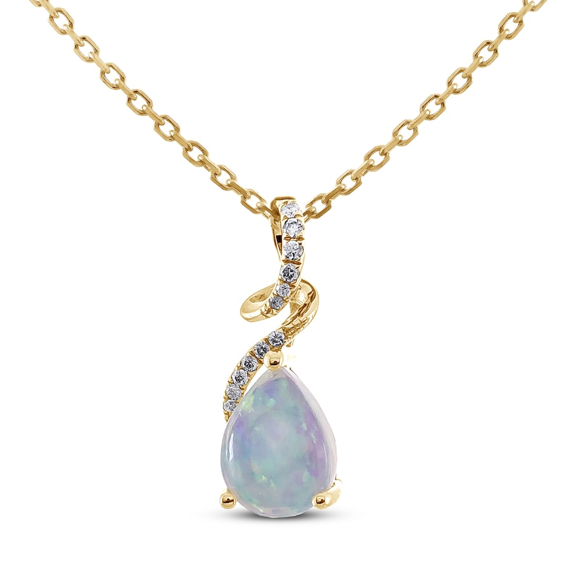 Opal Necklace 1/20 ct tw Diamonds 10K Yellow Gold | Jared