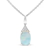 Thumbnail Image 0 of Opal Necklace Diamond Accents 10K White Gold