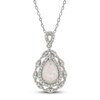 Thumbnail Image 1 of Lab-Created Opal Necklace 1/4 ct tw Diamonds 10K White Gold