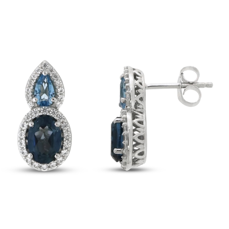 Main Image 1 of Natural Topaz Earrings 10K White Gold