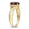 Natural Garnet Ring Diamond Accents 10K Yellow Gold