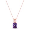 Thumbnail Image 1 of Amethyst Necklace 1/20 ct tw Diamonds 10K Rose Gold