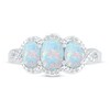 Lab-Created Opal Ring 1/20 ct tw Diamonds Sterling Silver