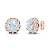 Thumbnail Image 0 of Aquamarine Earrings 5/8 ct tw Diamonds 10K Rose Gold