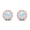 Thumbnail Image 2 of Aquamarine Earrings 5/8 ct tw Diamonds 10K Rose Gold