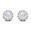 Thumbnail Image 2 of Aquamarine Earrings 5/8 ct tw Diamonds 10K Rose Gold