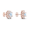 Thumbnail Image 3 of Aquamarine Earrings 5/8 ct tw Diamonds 10K Rose Gold