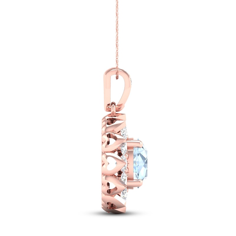 Aquamarine Necklace 5/8 ct tw Diamonds 10K Rose Gold | Jared