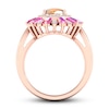 Thumbnail Image 2 of Opal Ring Diamond/Pink Sapphire 1/5 ct tw 10K Rose Gold