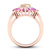 Thumbnail Image 2 of Opal Ring Diamond/Pink Sapphire 1/5 ct tw 10K Rose Gold