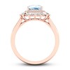Thumbnail Image 2 of Aquamarine Ring 1/3 ct tw Round/Baguette 10K Rose Gold