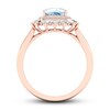 Thumbnail Image 2 of Aquamarine Ring 1/3 ct tw Round/Baguette 10K Rose Gold