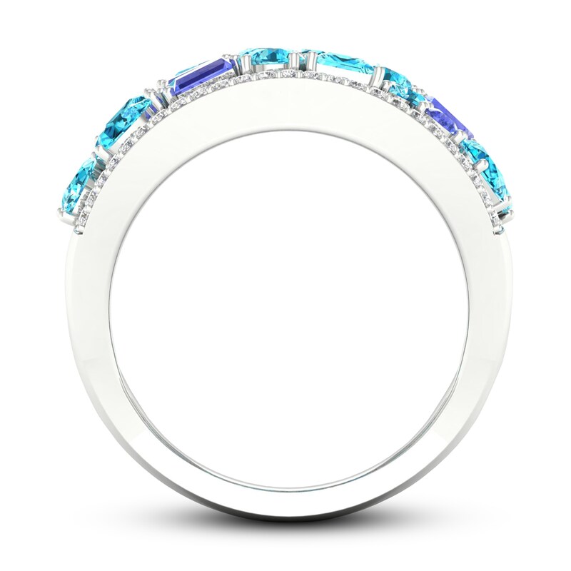 Topaz Ring 1/6 ct tw Diamonds 10K White Gold | Jared