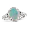 Thumbnail Image 0 of Natural Opal Ring 1/3 ct tw Diamonds 10K White Gold