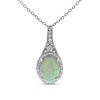 Thumbnail Image 1 of Natural Opal Necklace 1/5 ct tw Diamonds 10K White Gold