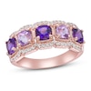 Thumbnail Image 0 of Natural Amethyst & Natural White Topaz Ring 10K Rose Gold