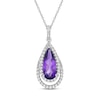 Thumbnail Image 0 of Natural Amethyst & Natural White Topaz Necklace Sterling Silver