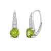 Thumbnail Image 1 of Natural Peridot Earrings 1/5 ct tw Diamonds 10K White Gold
