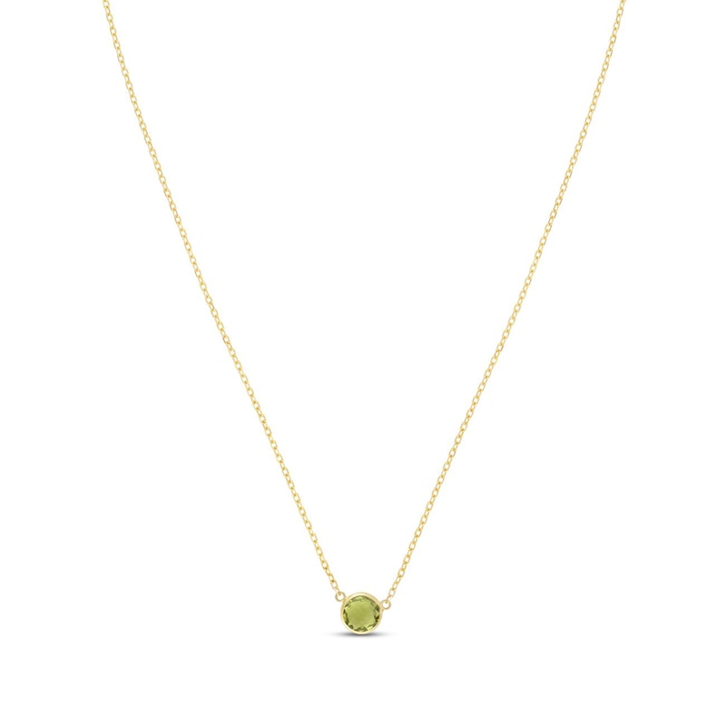 Main Image 1 of Natural Peridot Necklace 14K Yellow Gold