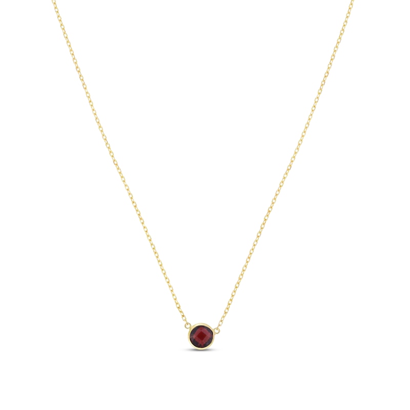 Main Image 1 of Natural Garnet Necklace 14K Yellow Gold