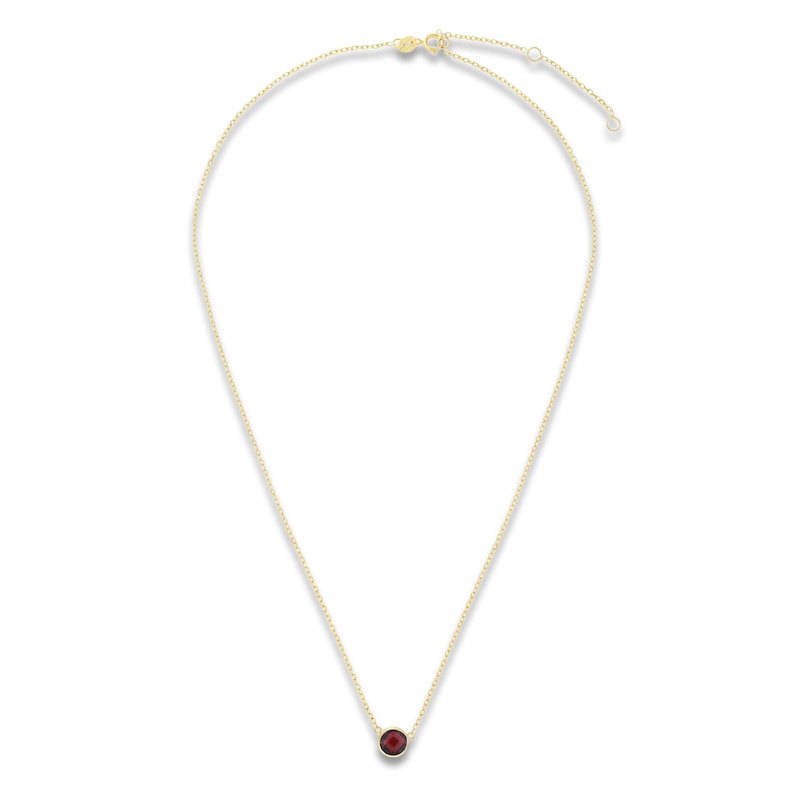 Main Image 2 of Natural Garnet Necklace 14K Yellow Gold