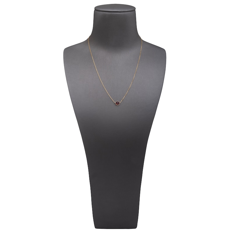 Main Image 4 of Natural Garnet Necklace 14K Yellow Gold