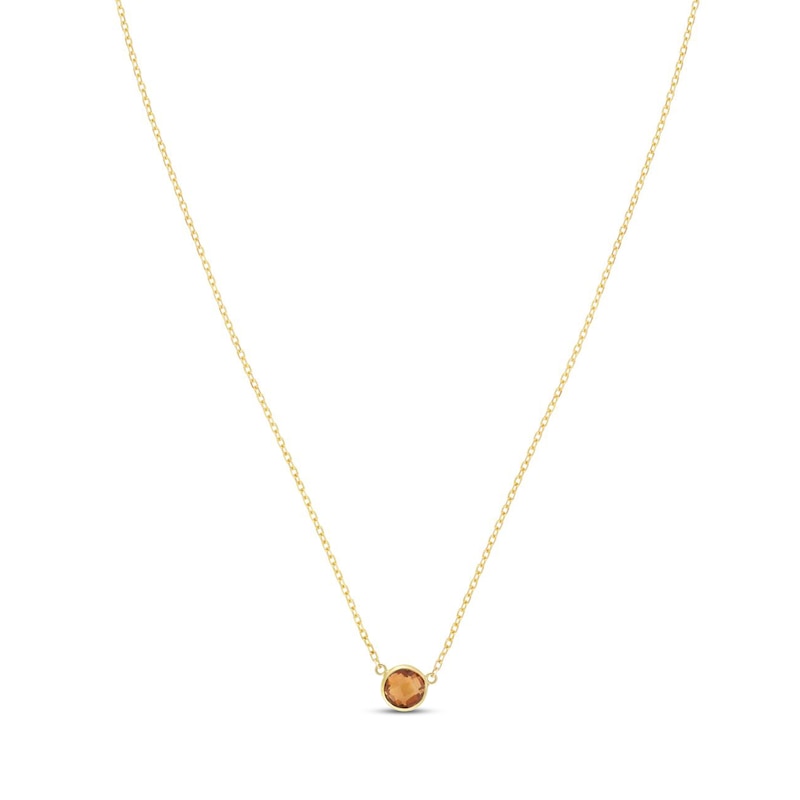 Natural Citrine Necklace 14K Yellow Gold