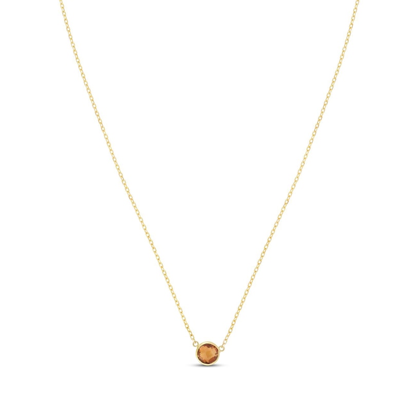 Main Image 1 of Natural Citrine Necklace 14K Yellow Gold