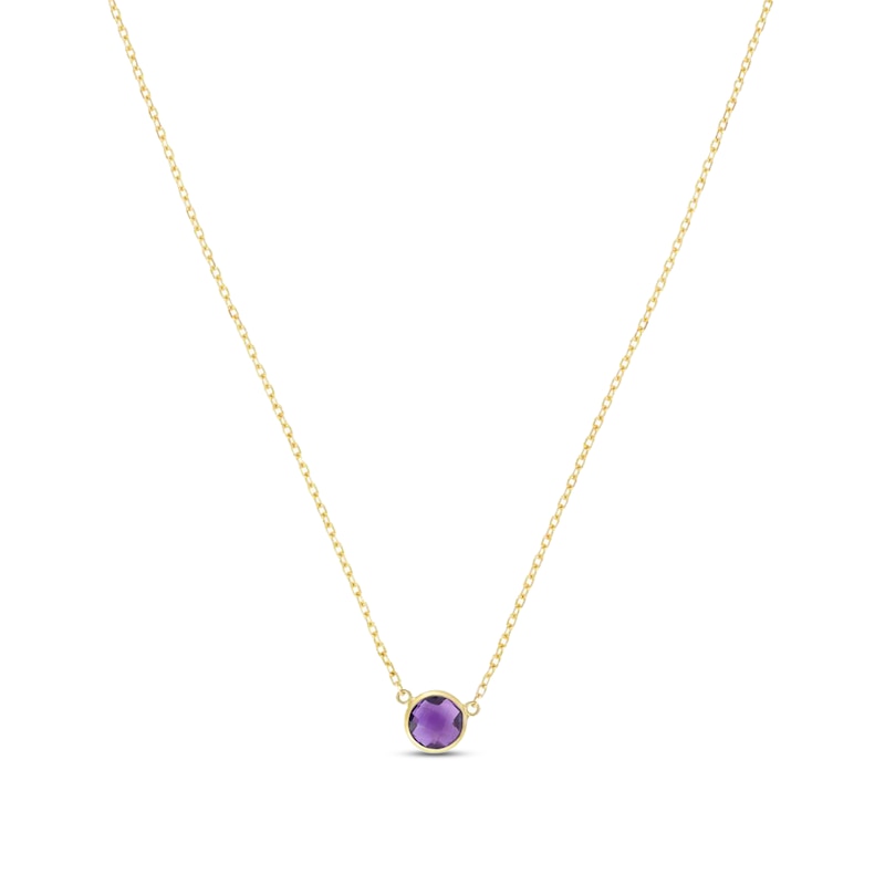 Main Image 1 of Natural Amethyst Necklace 14K Yellow Gold