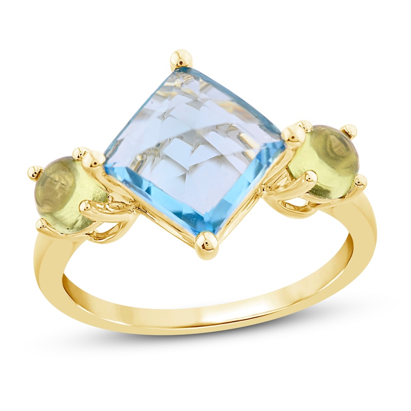 Main Image 1 of Natural Topaz & Natural Peridot Ring 10K Yellow Gold