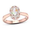 Thumbnail Image 0 of Natural Opal Ring 1/10 ct tw Diamonds 10K Rose Gold