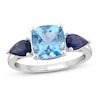Thumbnail Image 1 of Natural Topaz & Natural Blue Sapphire Ring 10K White Gold