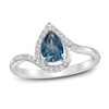 Thumbnail Image 0 of Natural Topaz Birthstone Ring 1/8 ct tw Diamonds 14K White Gold