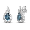 Thumbnail Image 1 of Natural Topaz Birthstone Earrings 1/10 ct tw Diamonds 14K White Gold