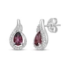 Thumbnail Image 1 of Natural Rhodolite Garnet Earrings 1/10 ct tw Diamonds 14K White Gold